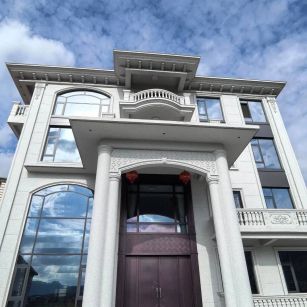 滨州白麻别墅外墙干挂石材效果示例