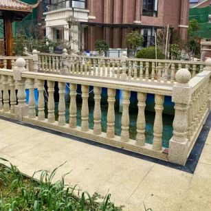 滨州黄金麻花岗岩石材栏杆，扶手，将军柱，花瓶柱