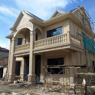 滨州 黄金麻花岗岩石材私人别墅雕花门楼柱阳台栏杆