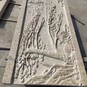 滨州 黄金麻雕刻板浮雕迎客松