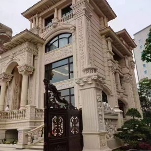 滨州 黄金麻花岗岩别墅外墙干挂效果展示