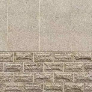 滨州 黄金麻自然面蘑菇石配荔枝面干挂