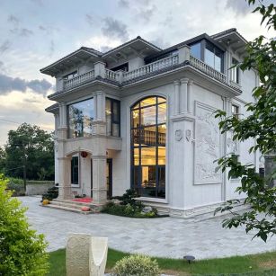 滨州 白麻花岗岩私人别墅干挂石材豪华定制