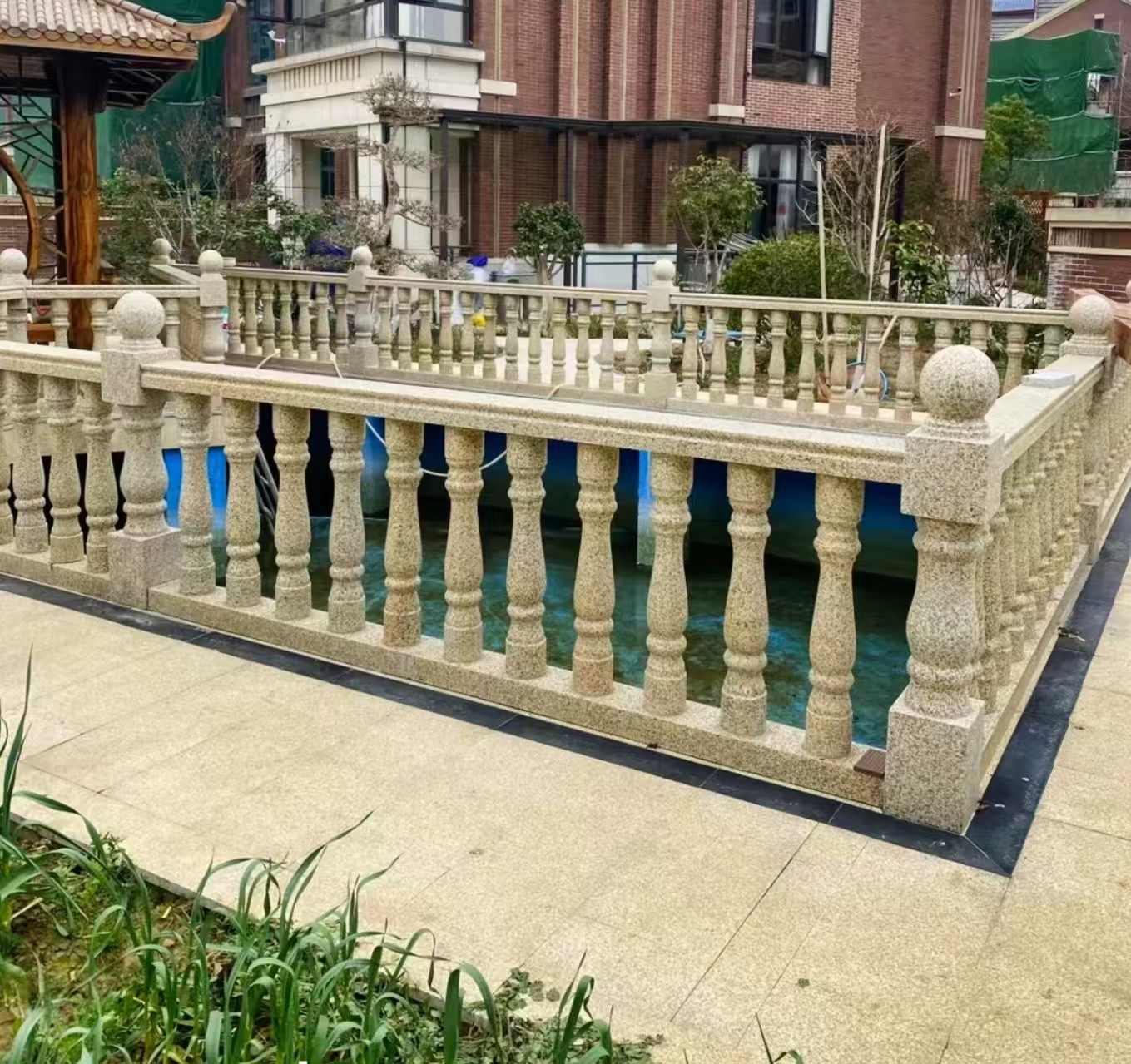 滨州黄金麻花岗岩石材栏杆，扶手，将军柱，花瓶柱