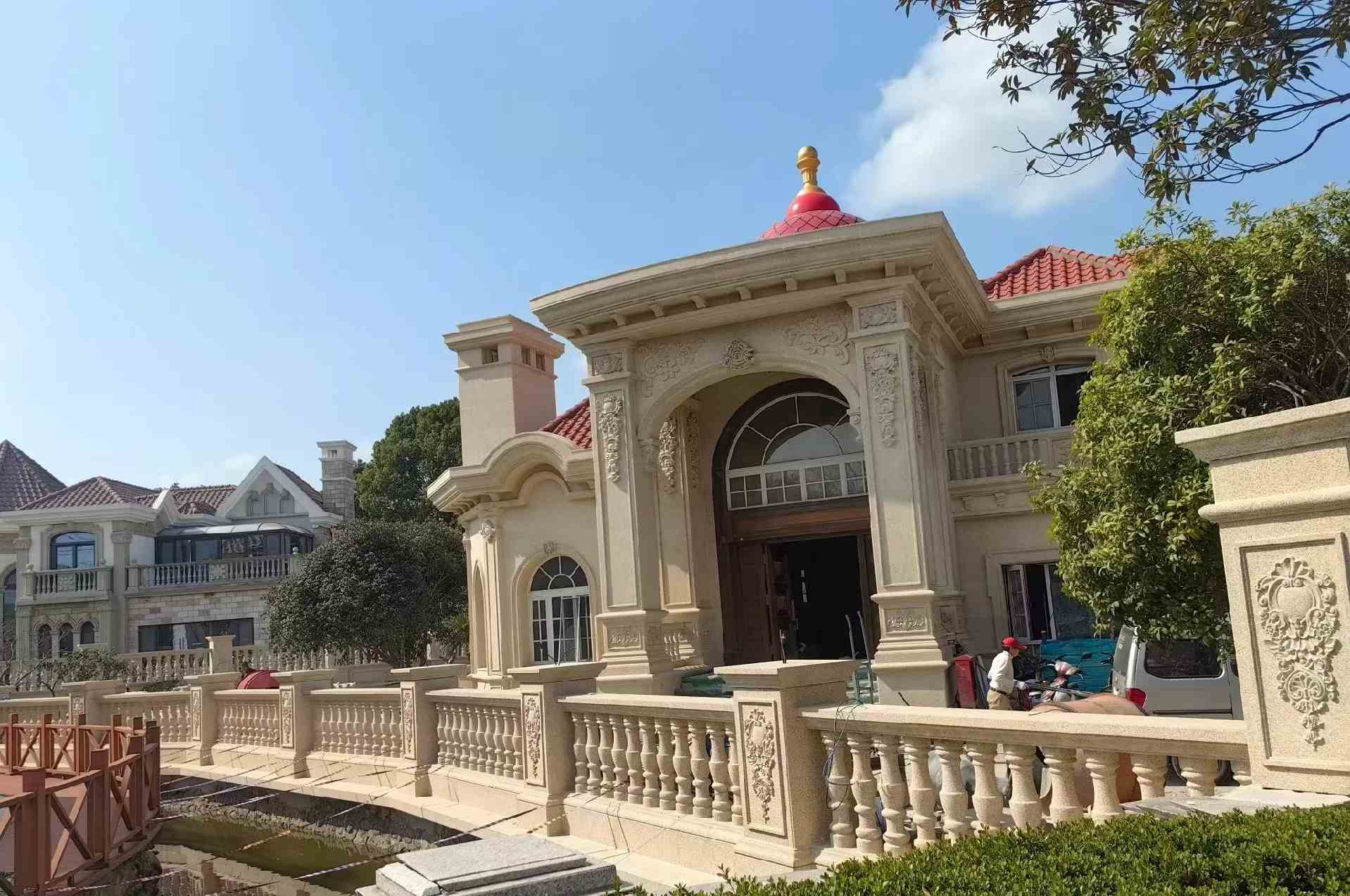 滨州 黄金麻花岗岩欧式别墅