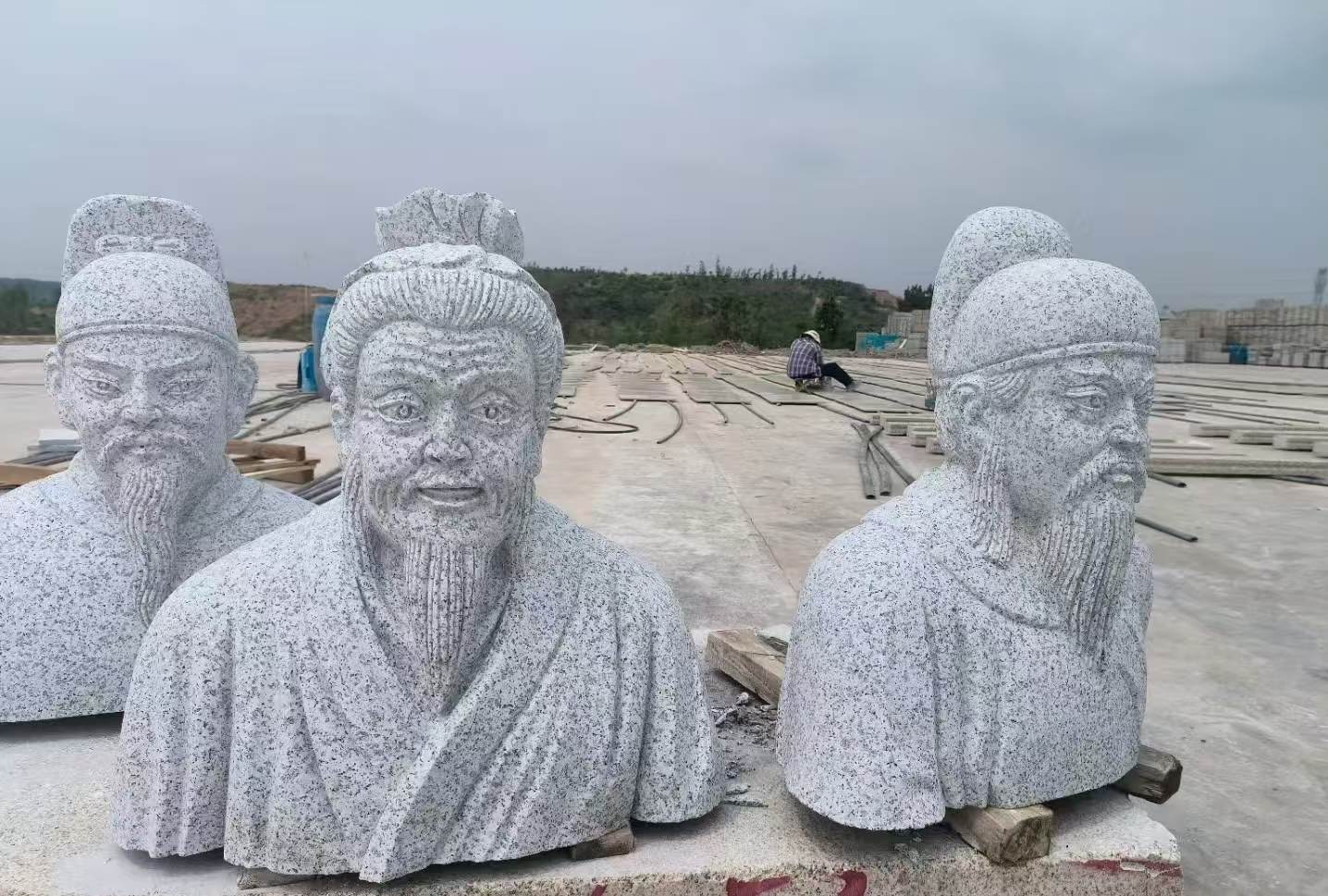 滨州 白麻花岗岩石材人物立体雕刻
