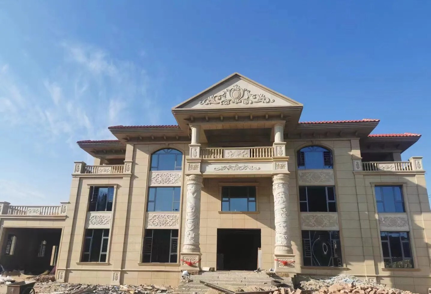 滨州 黄金麻花岗岩别墅外墙干挂