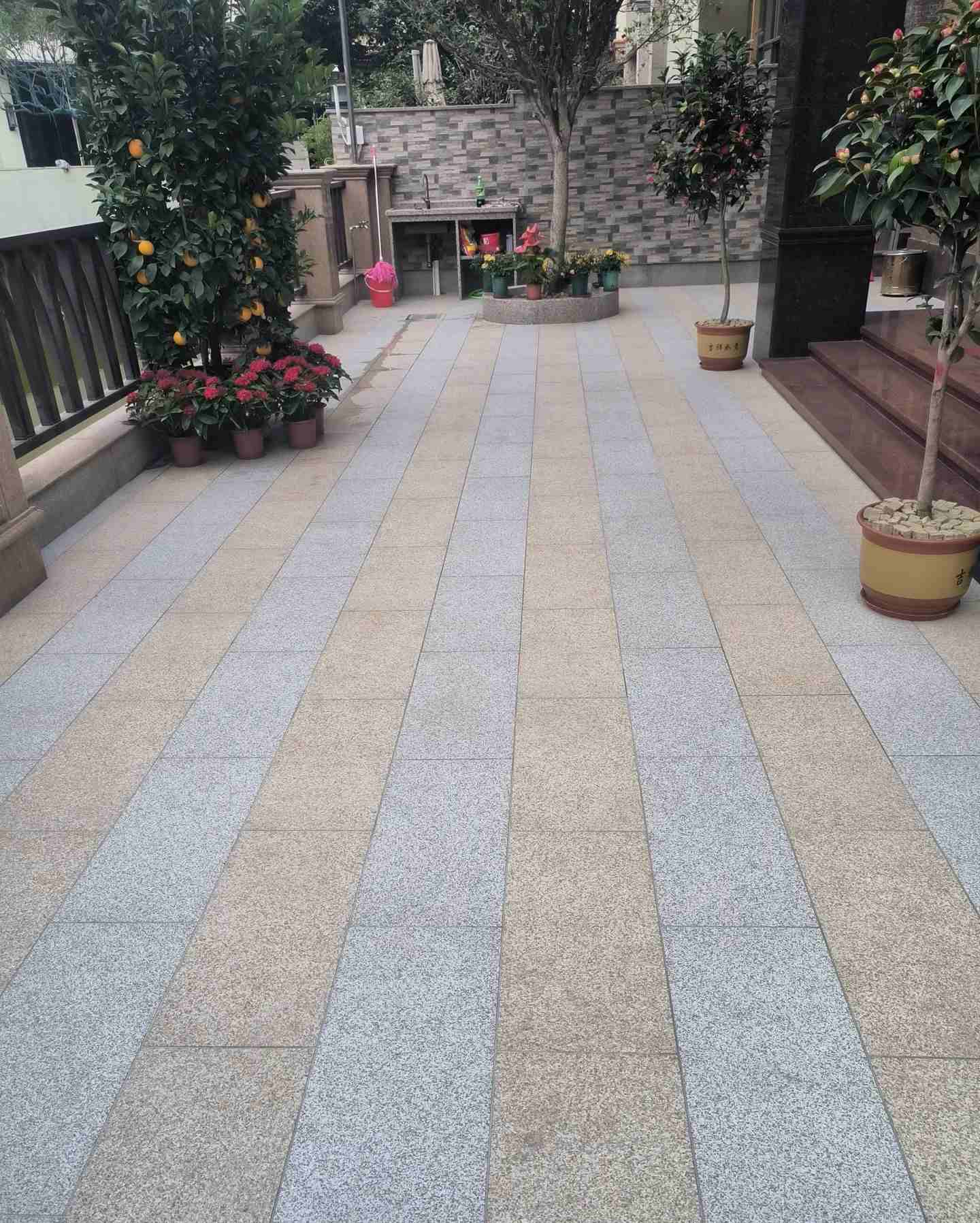 滨州 黄金麻白麻荔枝面庭院铺装展示